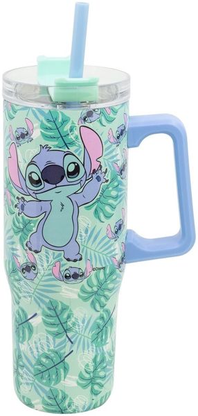 Disney Stitch XL Cool Mug 920 ml Edelstahl Thermobecher mit Strohhalm