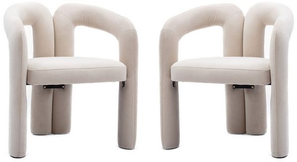 KLAM HOME Esszimmerstuhl Samt moderne Design Polsterstuhl mit Armlehne (gepolsterte dekorative Stühle/Esszimmerstühle 2er Set, 2 St), Wohnzimmer Küche Sessel 2-Stück/Satz Freizeitstühle
