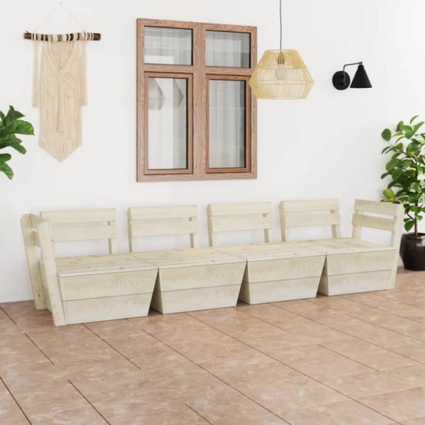 vidaXL Garten-Palettensofa 4-Sitzer Imprägniertes Fichtenholz 3063713