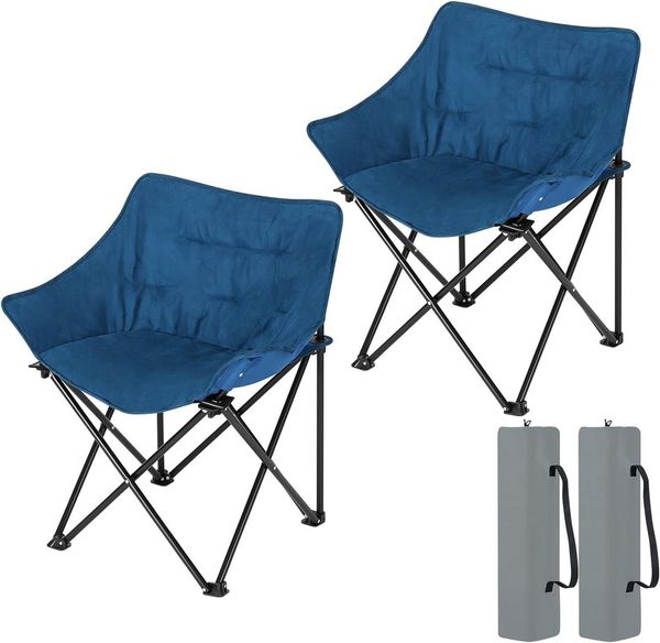 Woltu Campingstuhl (2 St), faltbar, gepolstert, leicht, mit Tragetasche