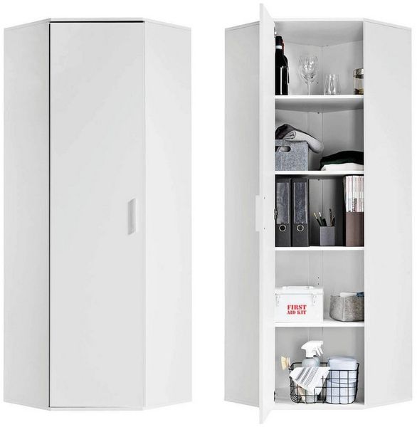 mokebo® Eckschrank 'Der Lange' moderner Mehrzweckschrank, Schrank & Haushaltsschrank, Made in Germany | 64 x 180 x 64 (B/H/T in cm)