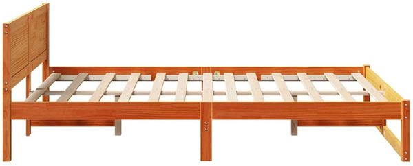vidaXL Bettrahmen Wachsbraun 120 x 200 cm Massives Kiefernholz 873276 Bild 6