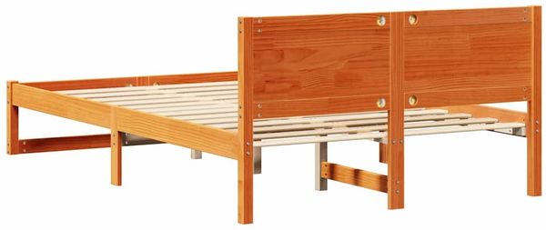 vidaXL Bettrahmen Wachsbraun 120 x 200 cm Massives Kiefernholz 873276 Bild 7