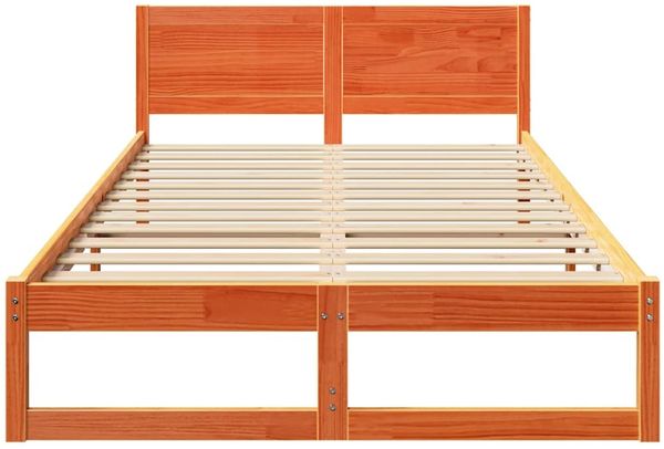 vidaXL Bettrahmen Wachsbraun 120 x 200 cm Massives Kiefernholz 873276 Bild 5