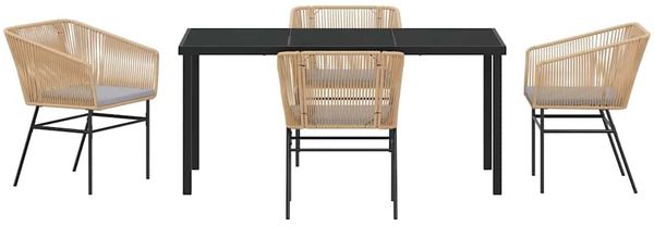 vidaXL Garten Essgruppe 5 pcs Braun Pulverbeschichteter Stahl 3380928 Bild 7