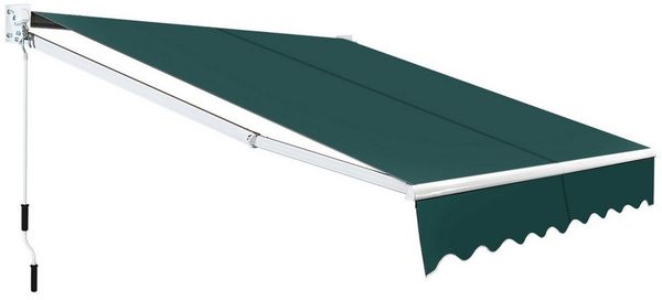 COSTWAY Gelenkarmmarkise mit Aluminiumrahmen und -kurbel, 2,5 x 2m