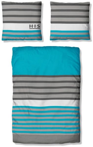 H.I.S Bettwäsche Majoran, Polycotton recycelt, 2 teilig, gestreifte Bettwäsche in verschiedenen Qualitäten