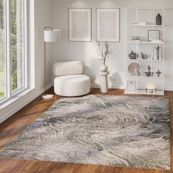 Mazovia Designteppich Abstrakt, Baumstamm Wohnzimmer, Schlafzimmer, Esszimmer, Büro, 80 x 150 cm, Fußbodenheizung