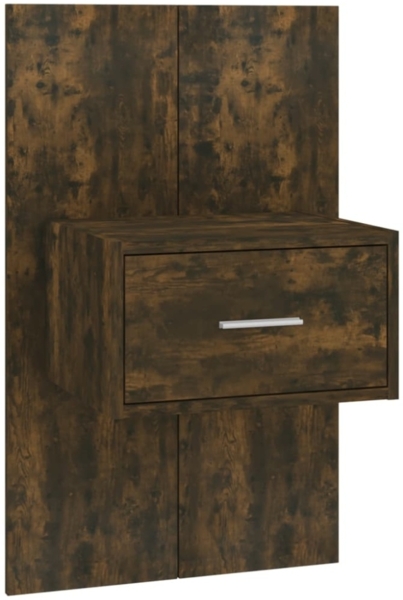 vidaXL Wand-Nachttisch, Holzwerkstoff, 80 x 32,5 x 48,5 cm, Räuchereiche