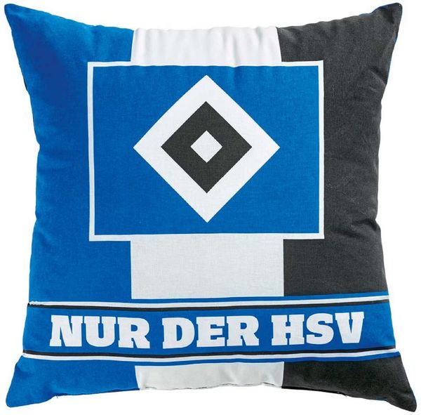 HSV Kissen Nur der HSV 38x38 cm. schwarz-weiß-blau