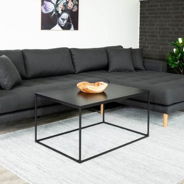 Moderner Design Couchtisch LEVEN schwarz ca. 60x90x45cm Industrial Look