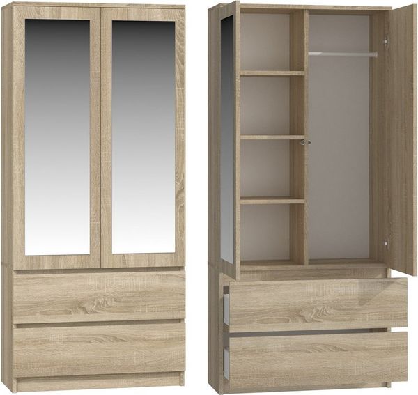 MAGOWA Kleiderschrank MALWA SS – stilvoll & funktional für Büro oder Schlafzimmer (perfekt kombinierbar) Maße: B 90 × H 180 × T 50 cm