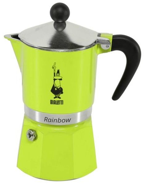 Bialetti Rainbow Caffetteria Color Alluminio 3 Tassen Grün