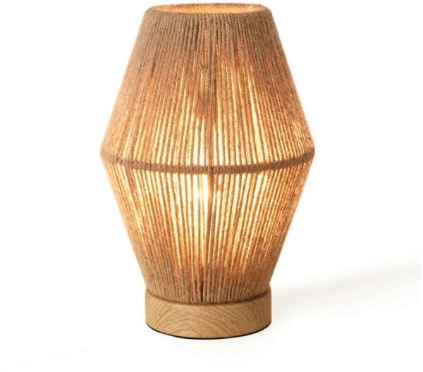 lux. pro 'Arundel' Tischleuchte, 1xE27 Holzoptik/Natur, 25 x 16 x 16 cm