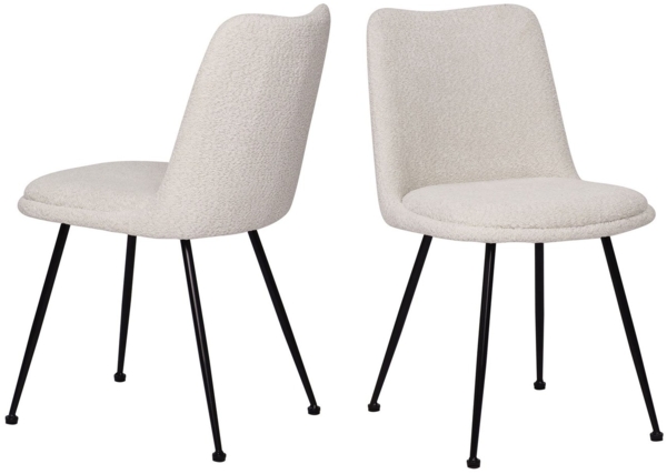 2er Set Stühle Sit&Chairs 58,5 x 83 x 46 cm Polyester Metall Schwarz Weiß