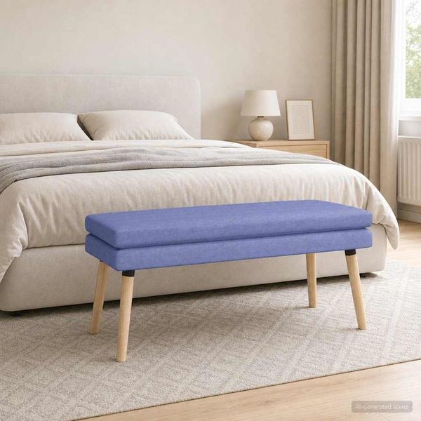 vidaXL Doppellagige Bank Jeans blau 110 x 40 x 47 cm Stoff 42038458