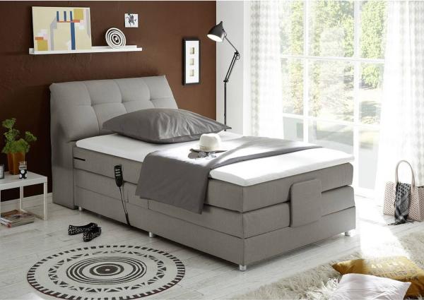 'Concord' Boxspringbett, elektrisch verstellbar, silver 100x200 cm