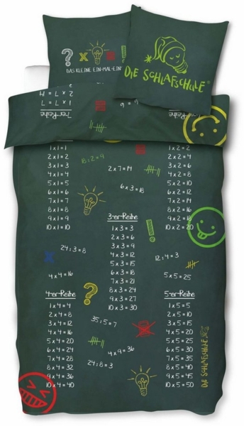 SkyBrands Bettwäsche Schlafschule - Das kleine 1x1 - Wende-Bettwäsche-Set, 135x200 & 80x80, Baumwolle, 100% Baumwolle