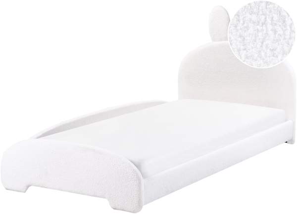 Kinderbett Kaninchen Bouclé PERROS 90 x 200 cm Cremeweiß