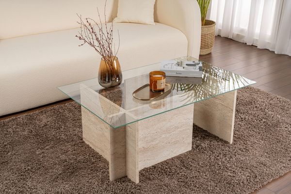 Skye Decor Couchtisch 100% TEMPERED GLASS, 40 cm x 65 cm x 105 cm 353NRD11