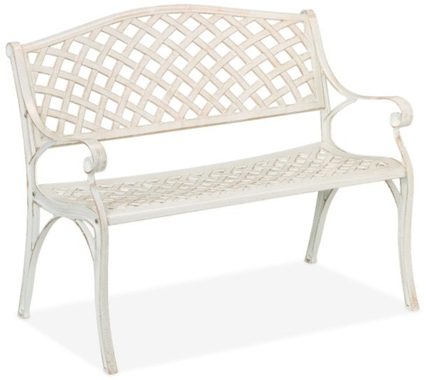 Gartenbank antik weiß 10050796