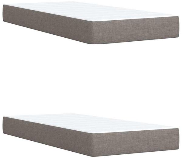 vidaXL Boxspringbett mit Matratze Taupe 200x200 cm Stoff 3294467 Bild 11