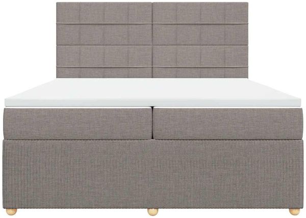 vidaXL Boxspringbett mit Matratze Taupe 200x200 cm Stoff 3294467 Bild 6