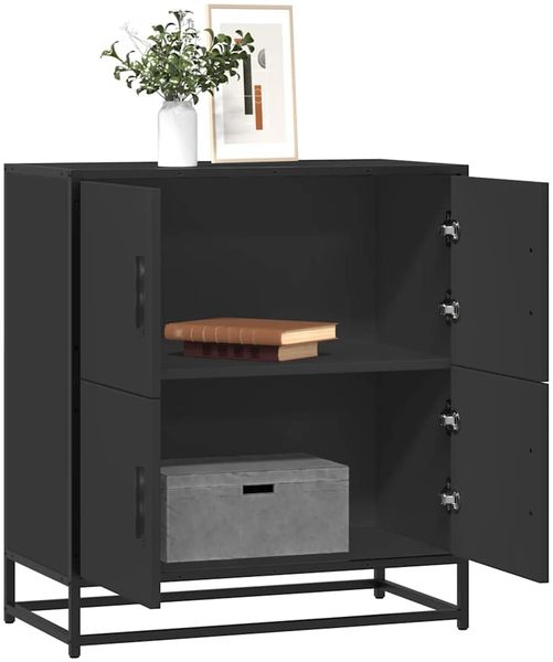 vidaXL Sideboard Schwarz 68x35x76 cm Holzwerkstoff 848989