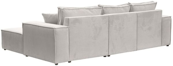 Ecksofa Sofa ALVARO inkl. QI Ladegerät Stoff Poso Hellgrau Ottomane Rechts Bild 2