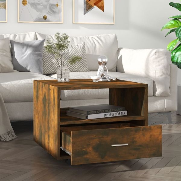 vidaXL Couchtisch Räuchereiche 55x55x40 cm Holzwerkstoff 816937