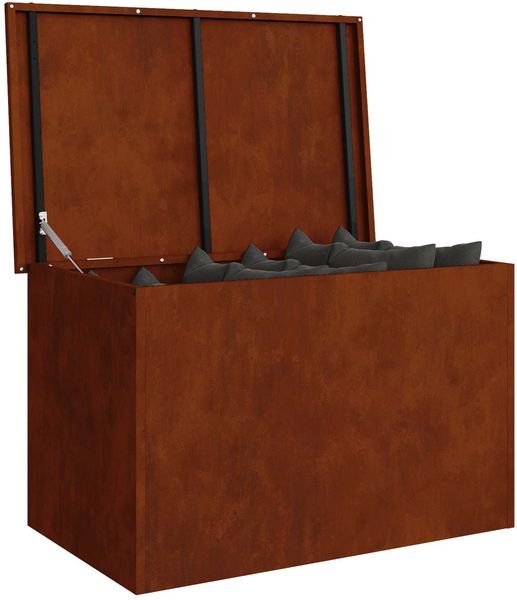 vidaXL Gartenlagerkissenbox Stahl 80 x 50,5 x 50 cm Rostig 874573 Bild 3