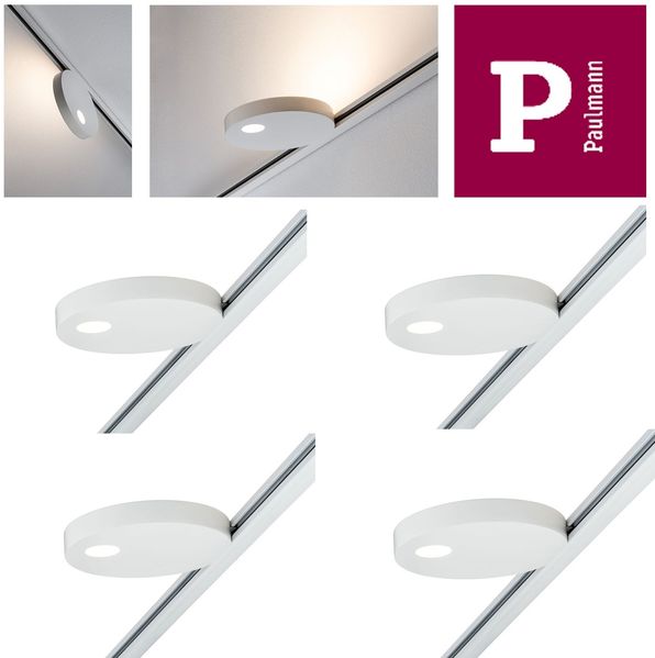 4er Set - Paulmann URail Spot Uplight Salto 16W Weiß 230V Metall