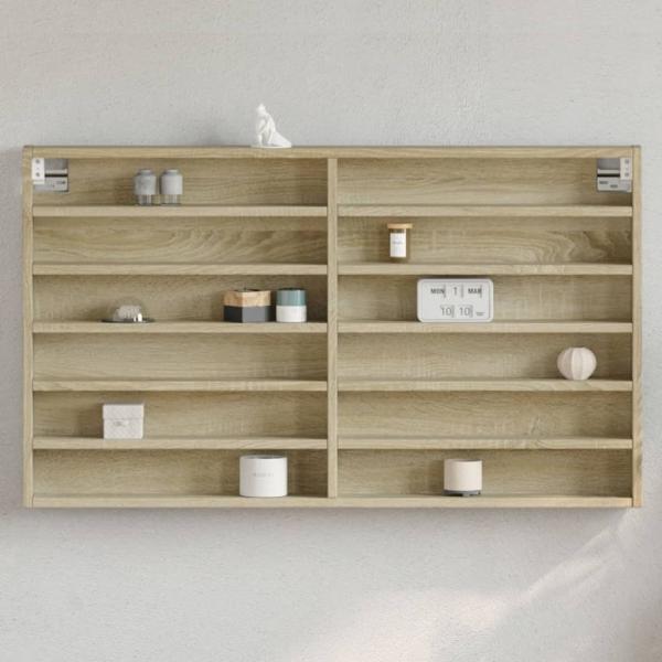 vidaXL Vitrinenschrank Sonoma-Eiche 100x8,5x58 cm Holzwerkstoff 847942