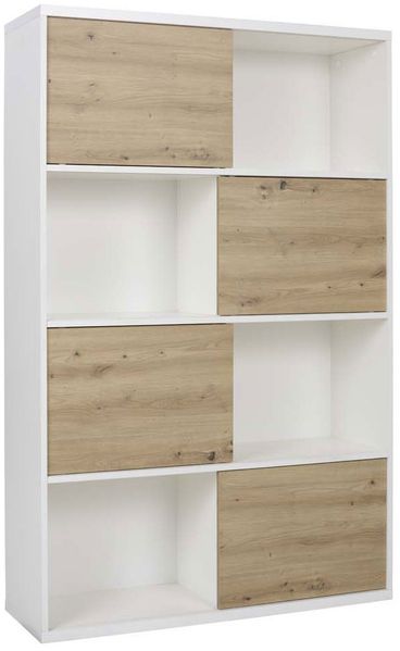 Bücherregal Regal Kora 115x37x179cm weiß Artisan Eiche