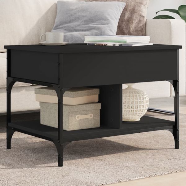 vidaXL Couchtisch Schwarz 70x50x50 cm Holzwerkstoff und Metall 845361