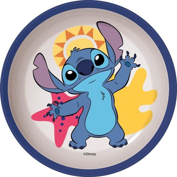 Stitch zweifarbige wiederverwendbare Kinderschüssel mit rutschfestem Boden, Blau, Pequeño