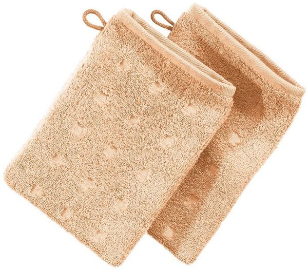 Möve Waschhandschuh Waschhandschuh "Quadretti" 2er-Pack, Frottier, Walk-Frottier Uni