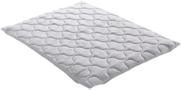 Vente-unique - NAKARA Topper Stoff Weiß - B 140 cm x H 5 cm x L 190 cm