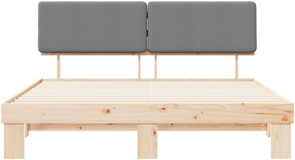 vidaXL Bettgestell mit gepolstertem Kopfteil Hellgrau 200 x 200 cm 3398074 Bild 5