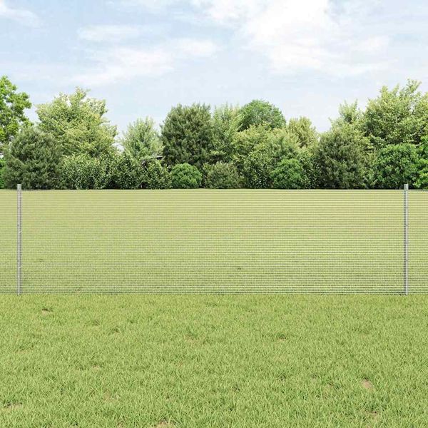 vidaXL Zaun mit Pfosten Silber 3336387