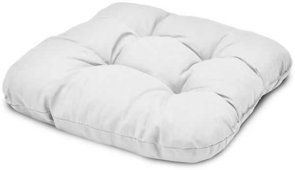 Beautissu Stuhlkissen 4er Set Sitzkissen Lisa Weiß, 40x40x8cm, Indoor & Outdoor Kissen mit 8cm Schaumstoff Füllung, widerstandsfähig