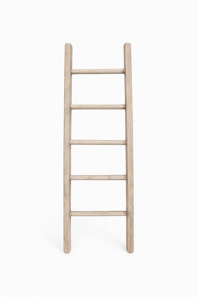 UNUS HOME Regalleiter Deko-Holzleiter (120cm, grau), Dekoleiter, Gartendeko, Pflanzenhalter, Handtuchleiter, Holzleiter