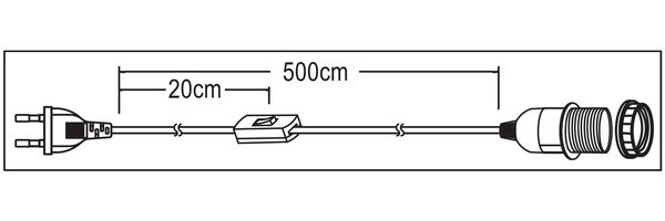 TRANGO LED Pendelleuchte, 3er Pack 1011-500B Lampenfassung mit ON/OFF Schalter - E27 Fassung schwarz mit 5m Netzkabel I Schraubring I Schalter, Lampenaufhängung I Pendelleuchte I Hängeleuchte