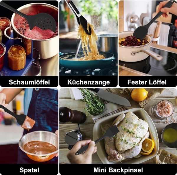 Joyfair 25tlg. Silikon Küchenutensilien Set Antihaft Spülmaschinenfest Bild 6