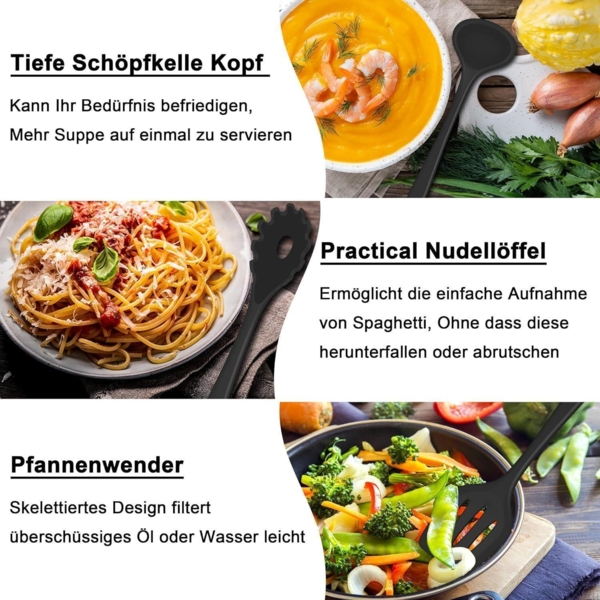 Joyfair 25tlg. Silikon Küchenutensilien Set Antihaft Spülmaschinenfest Bild 5