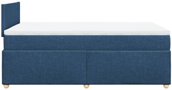 vidaXL Boxspringbett mit Matratze Blau 120x200 cm Stoff 3286646 Bild 5