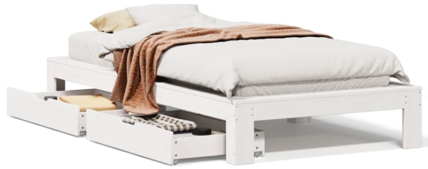 vidaXL Massivholzbett ohne Matratze Weiß 90x190 cm Kiefernholz 3309021