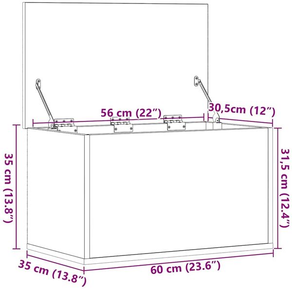 vidaXL Aufbewahrungsbox Altholz 60 x 35 x 35 cm Holzwerkstoff 868702 Bild 12