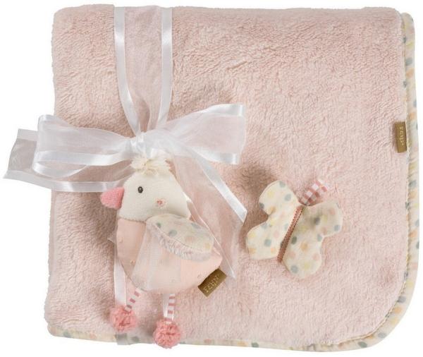 Fehn feehnLAND Kuscheldecke Vogel Rose 100 x 75 cm