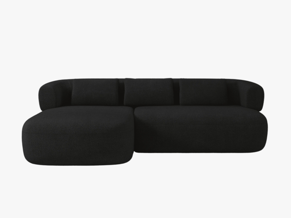 Micadoni 5-Sitzer Ecksofa Jenny Links Boucle Now or Never Schwarz
